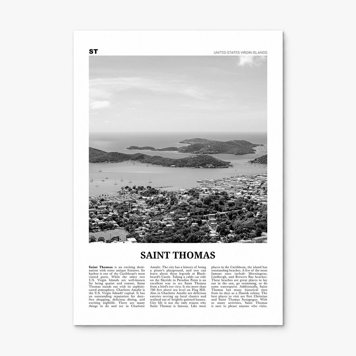 Saint Thomas Newspaper Poster, print only (unframed)