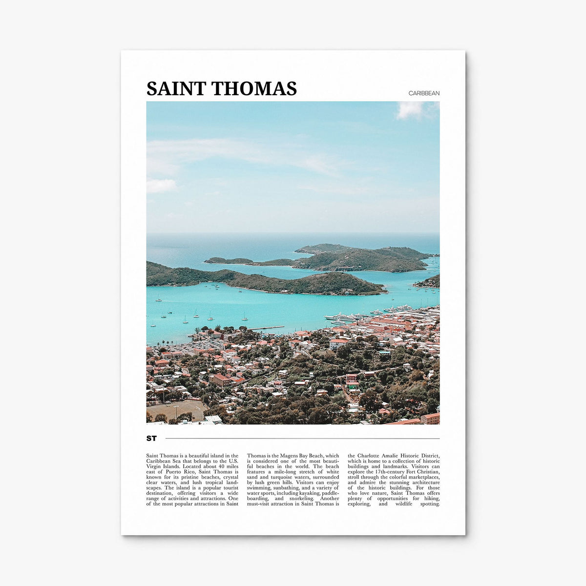 Saint Thomas Travel Poster, print only (unframed)
