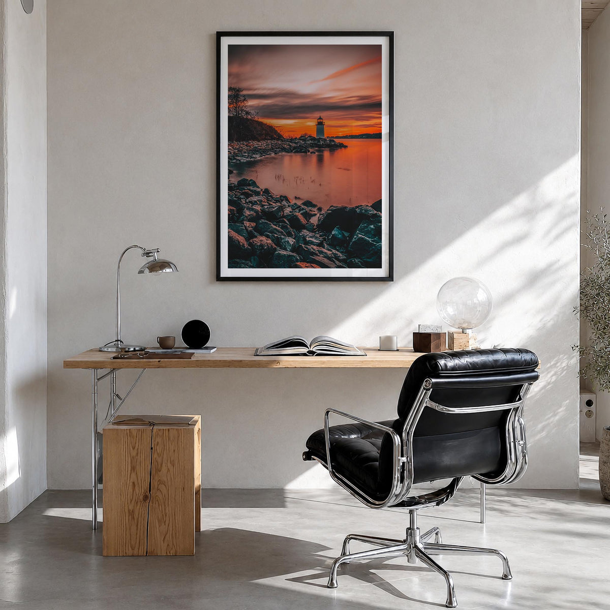 Salem, Massachusetts colorful photo poster of Massachusetts, USA – vertical wall art in black wood frame with white border, h