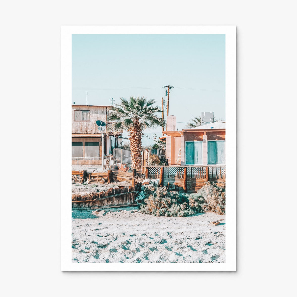 Salton Sea Beach Photo Poster, print only (unframed), white border