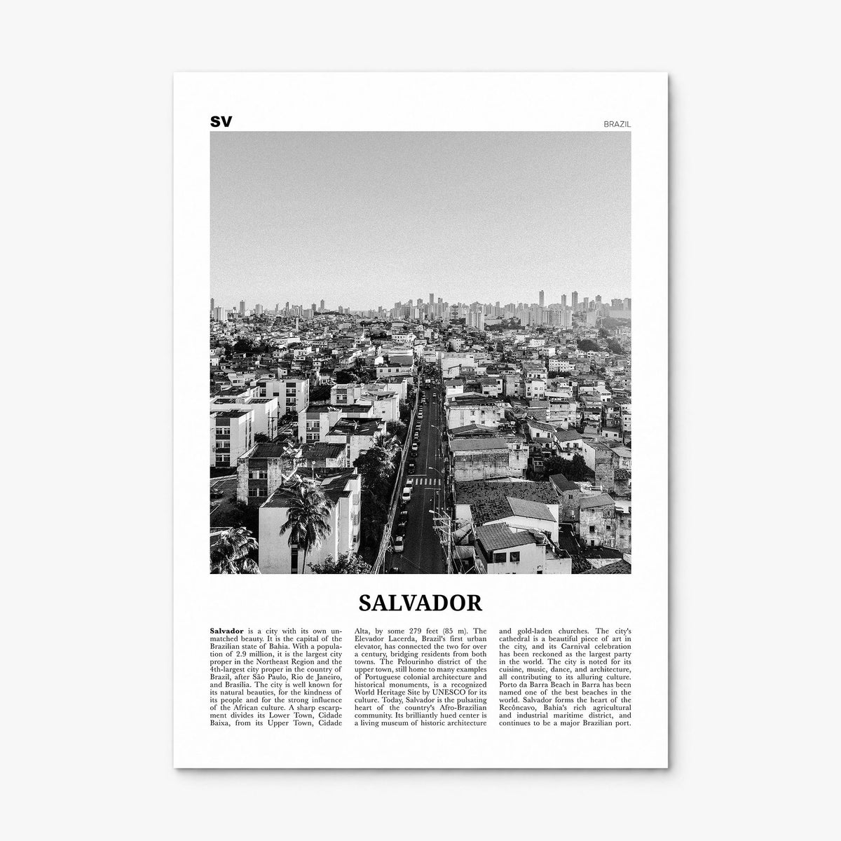 Salvador Newspaper Poster, print only (unframed)