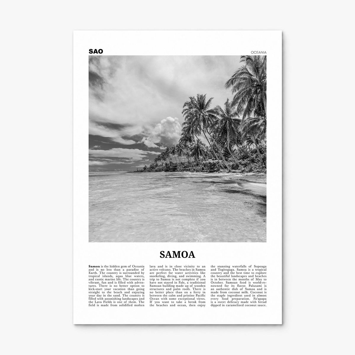 Samoa Newspaper Poster, print only (unframed)