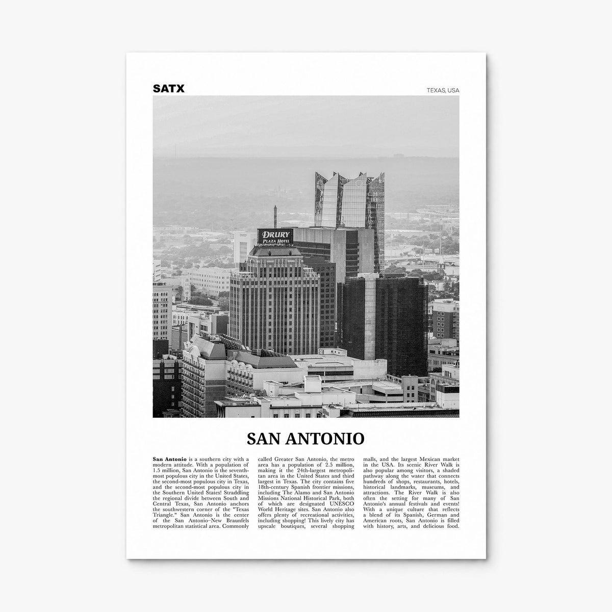 San Antonio Newspaper No 2 Poster, print only (unframed)