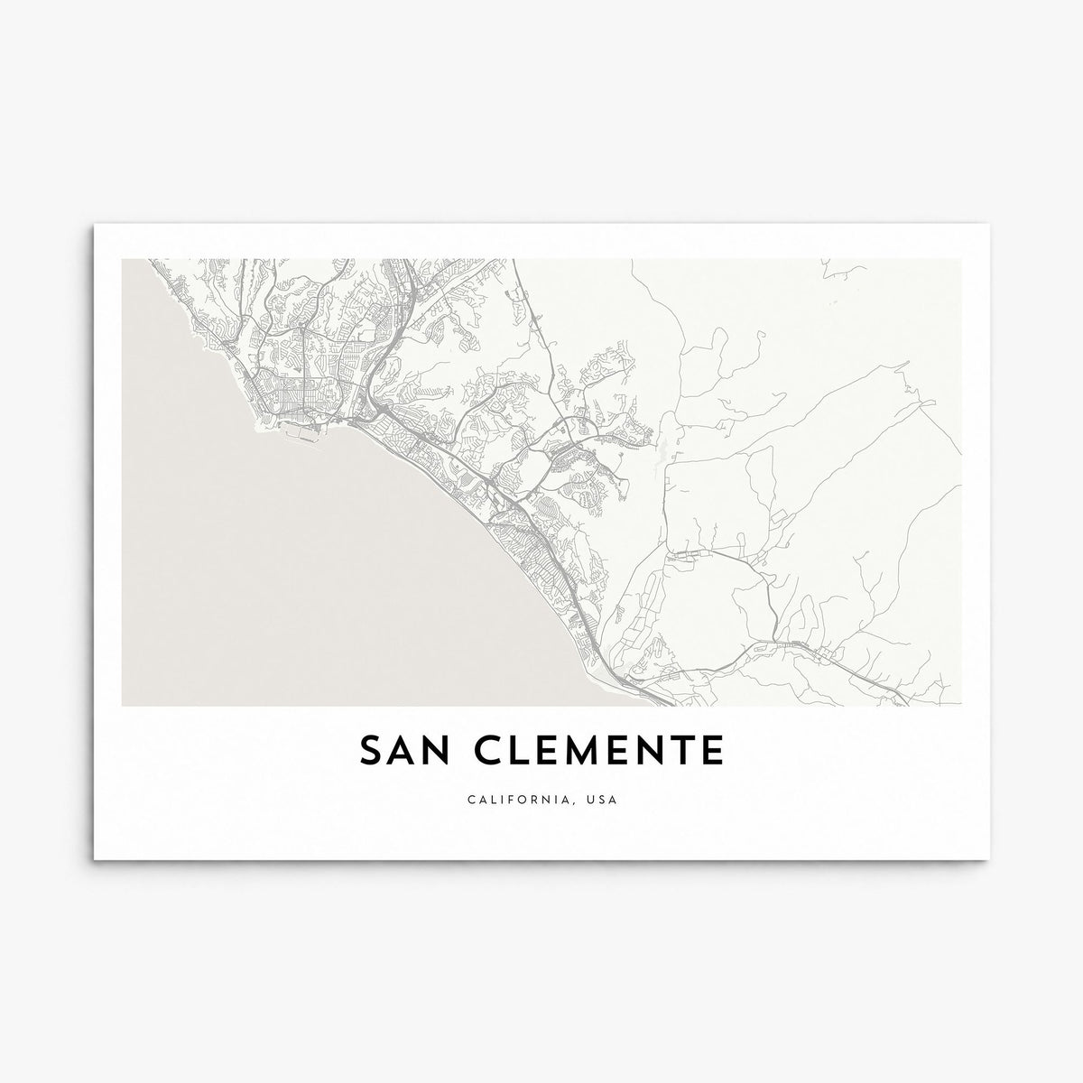 San Clemente Map Poster, print only (unframed)