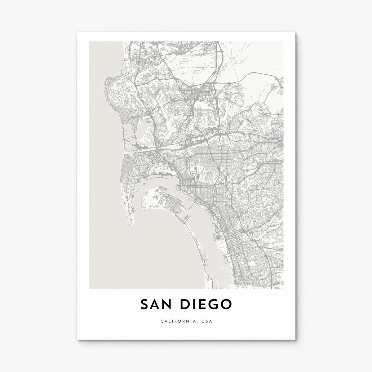 San Diego Map Poster, print only (unframed)