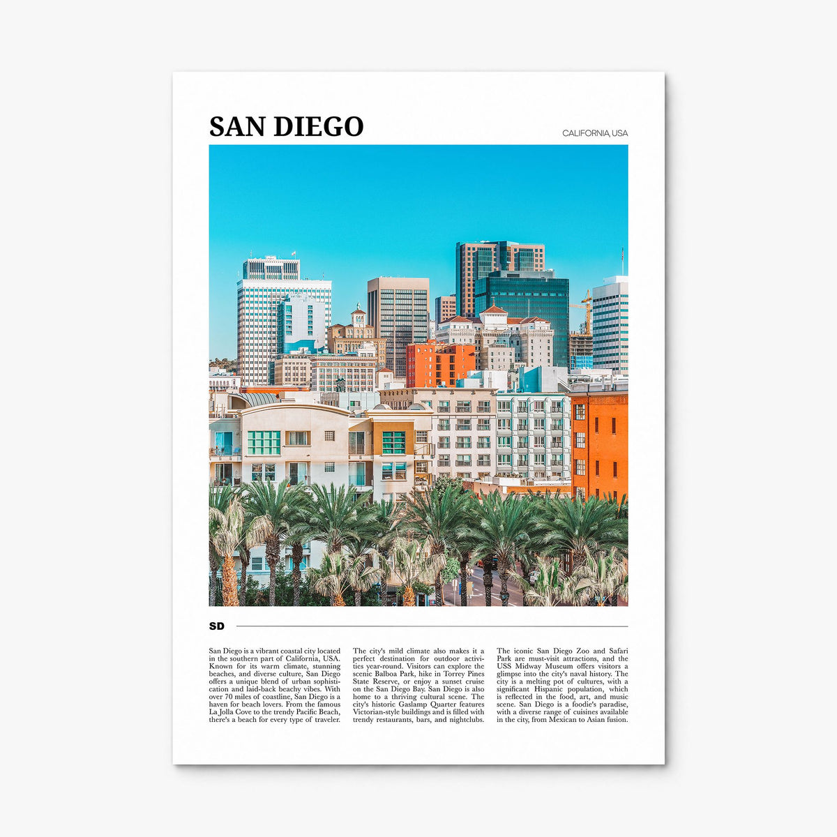 San Diego Travel No 2 Poster, print only (unframed)