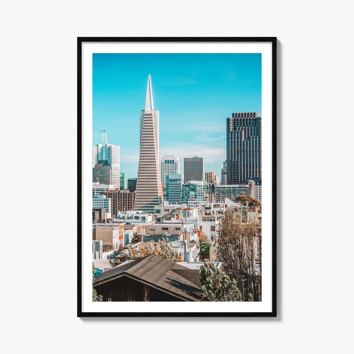 San Francisco no. 4 colorful photo poster of California, USA – vertical wall art, unframed print shown in interior mockup