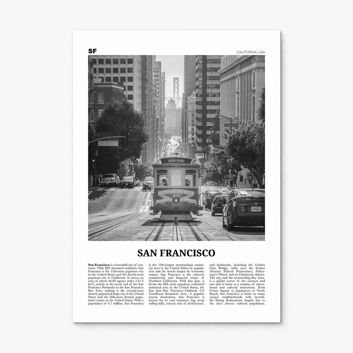 San Francisco Newspaper No 2 Poster, print only (unframed)