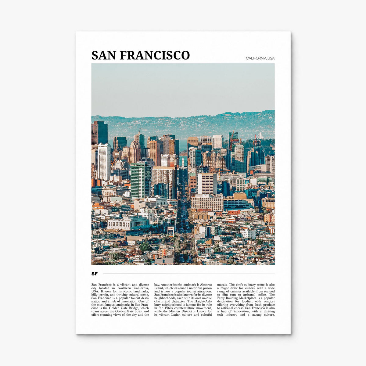 San Francisco Travel No 2 Poster, print only (unframed)