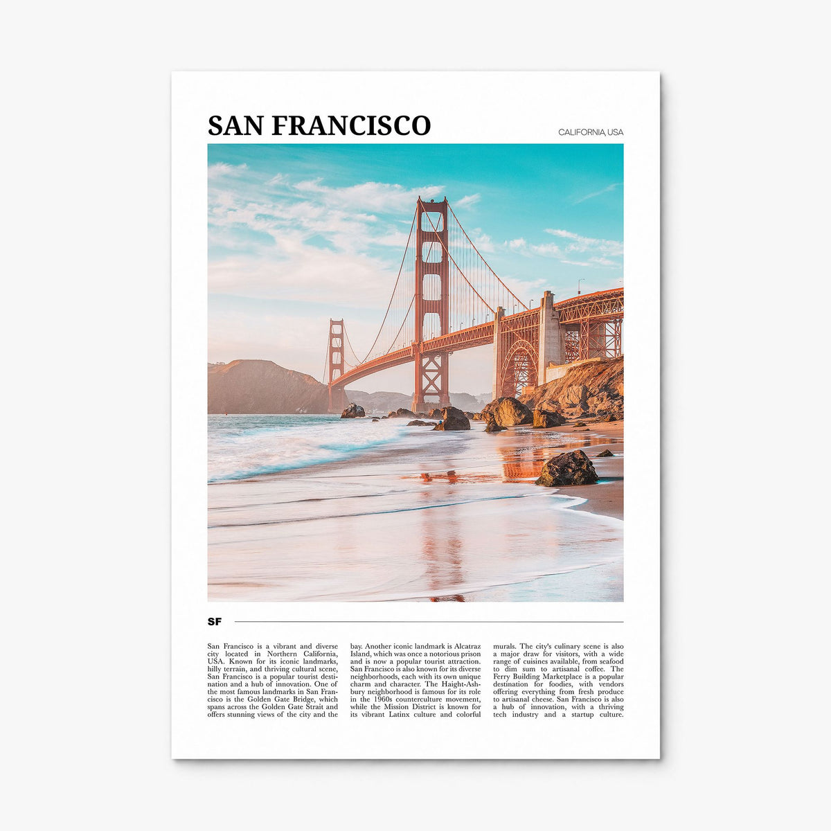 San Francisco Travel No 3 Poster, print only (unframed)