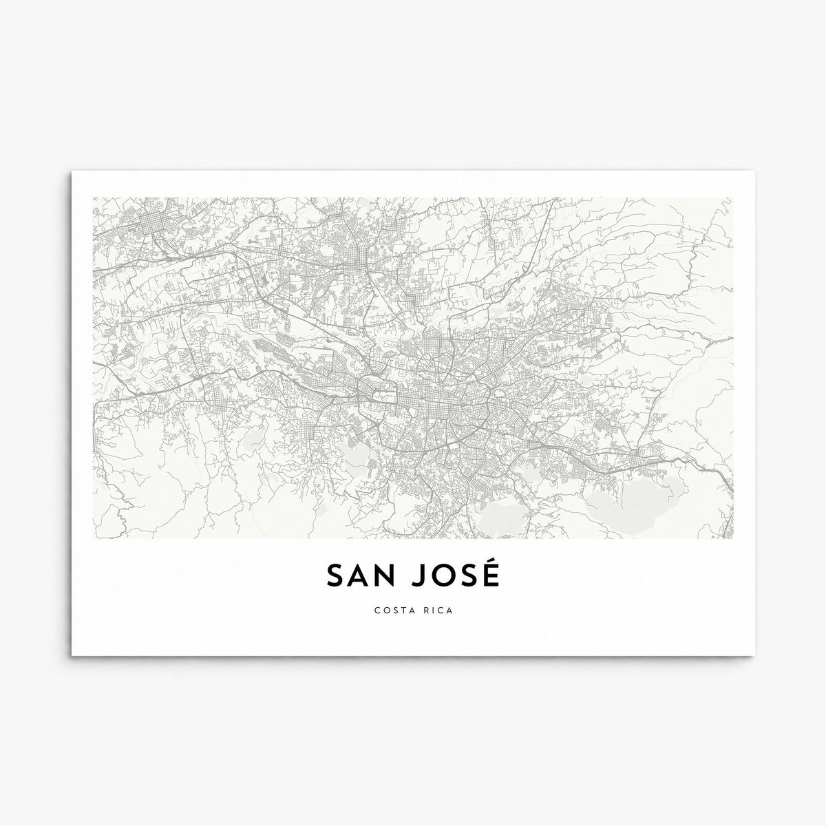 San José, Costa Rica Map Poster, print only (unframed)
