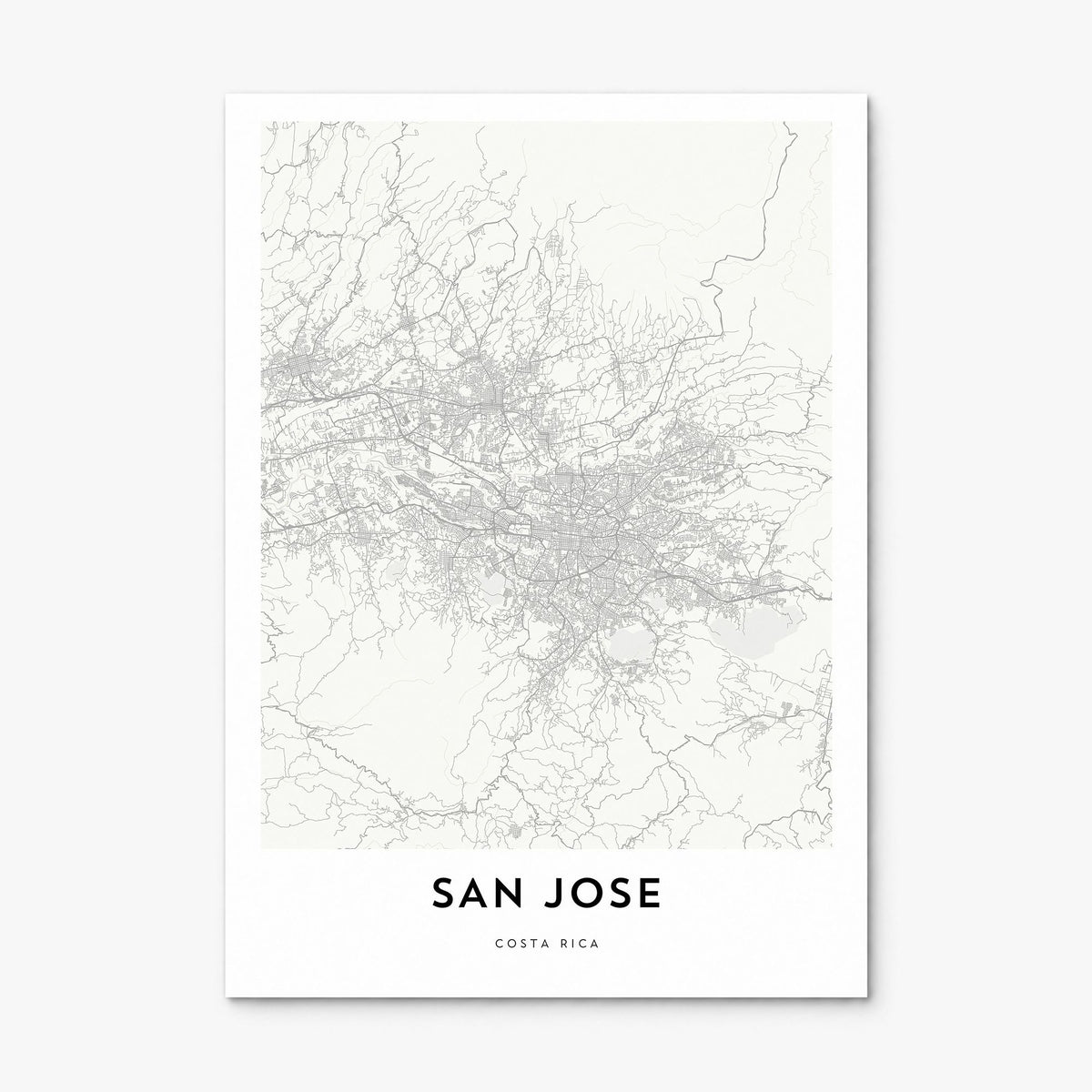 San José, Costa Rica Map Poster, print only (unframed)