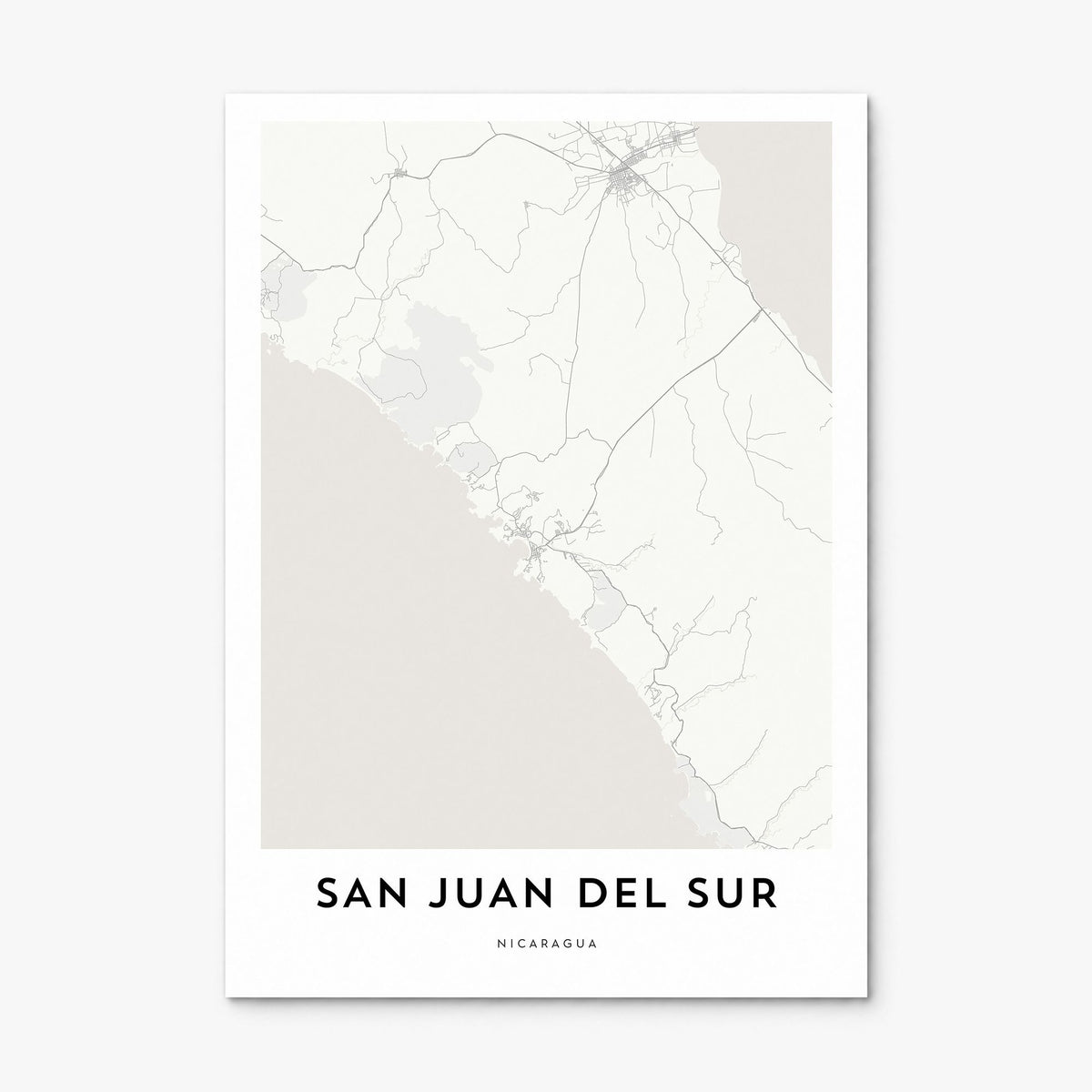 San Juan del Sur Map Poster, print only (unframed)