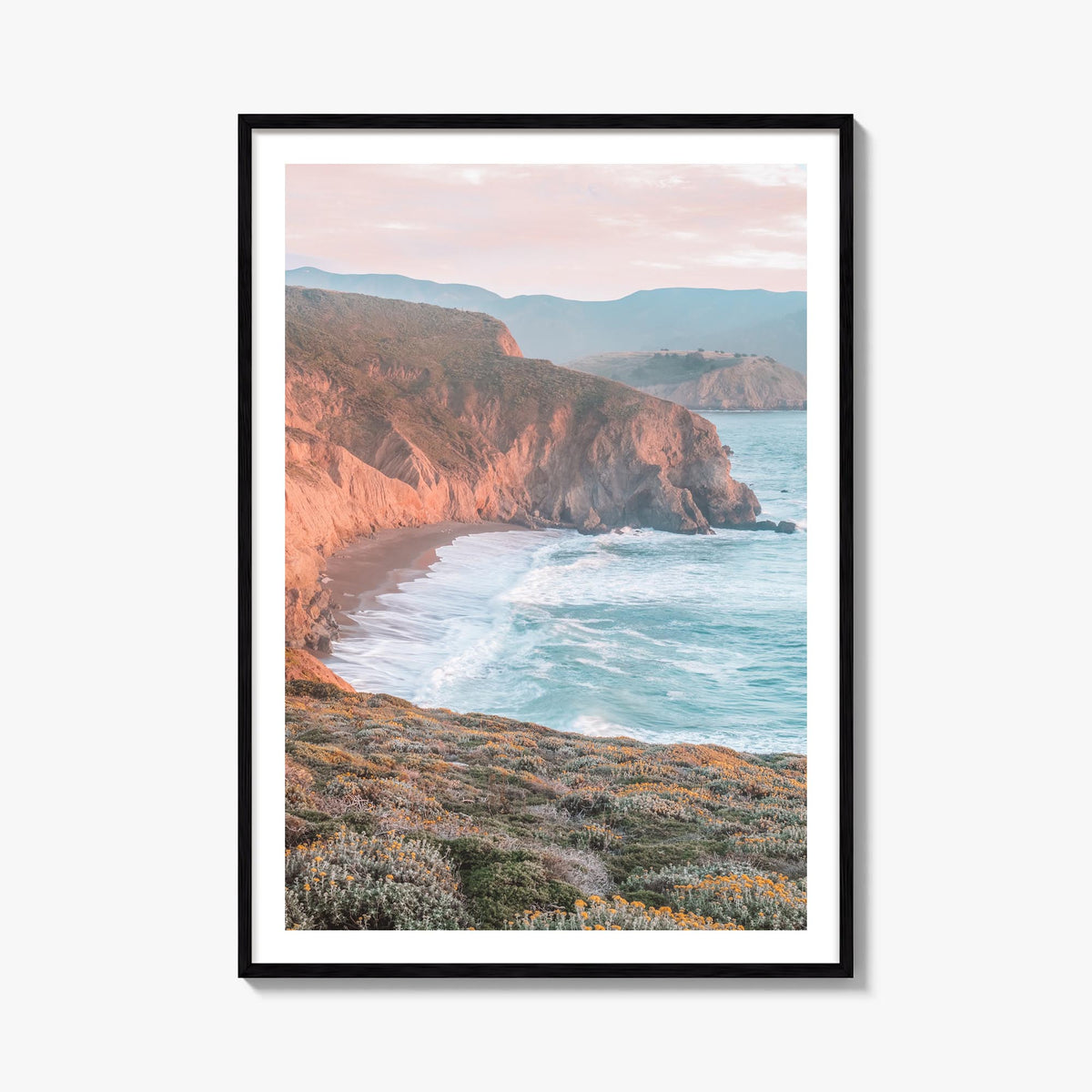 San Mateo colorful photo poster of California, USA – vertical wall art, unframed print shown in interior mockup