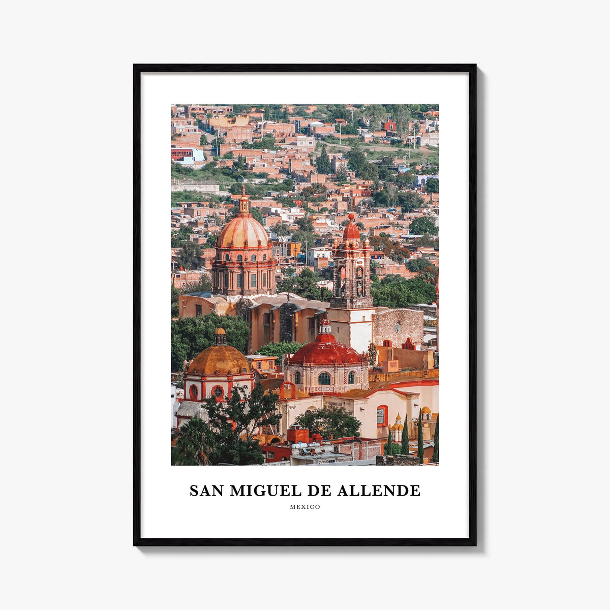 San Miguel de Allende colorful classic poster of Mexico – vertical wall art, unframed print shown in interior mockup