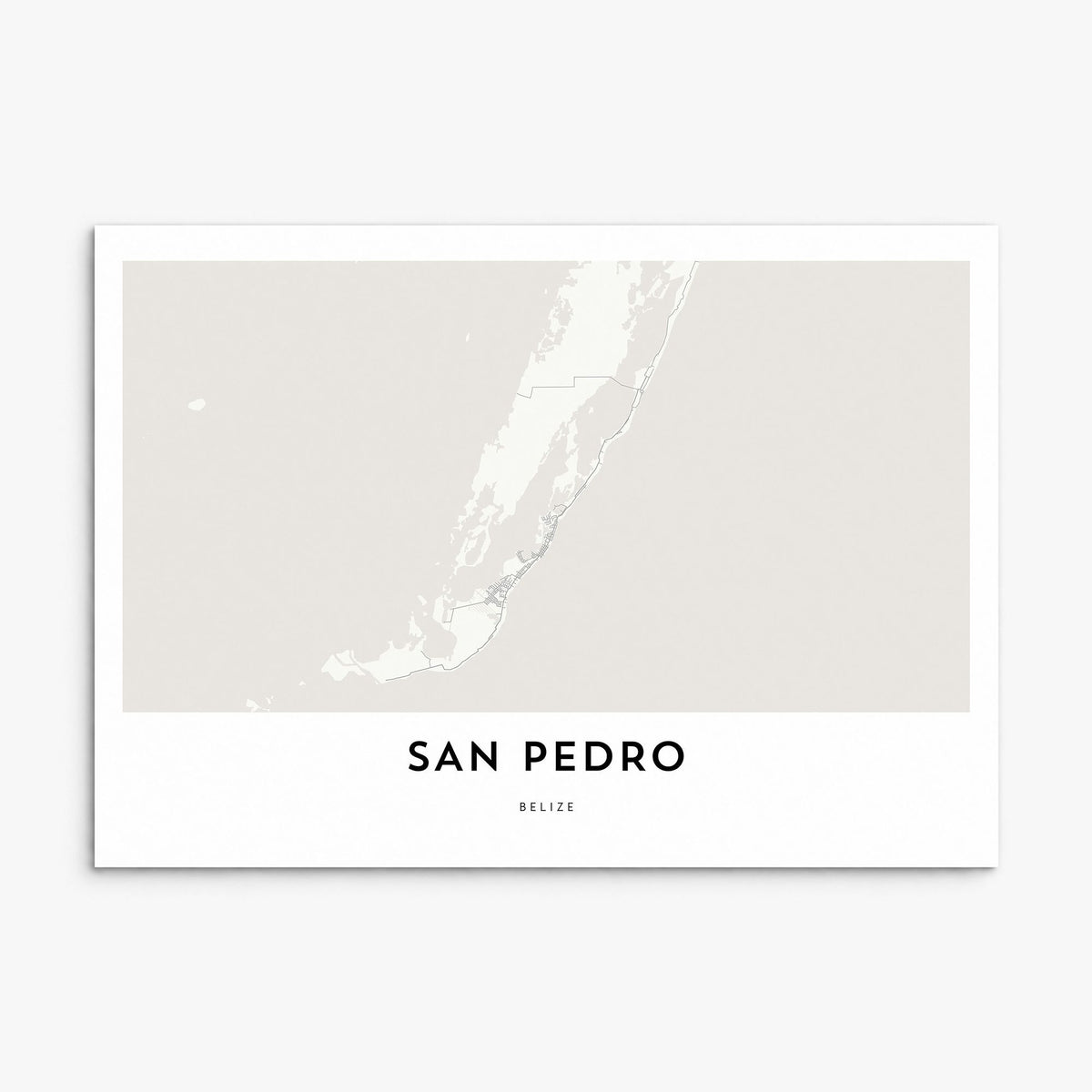 San Pedro, Belize Map Poster, print only (unframed)