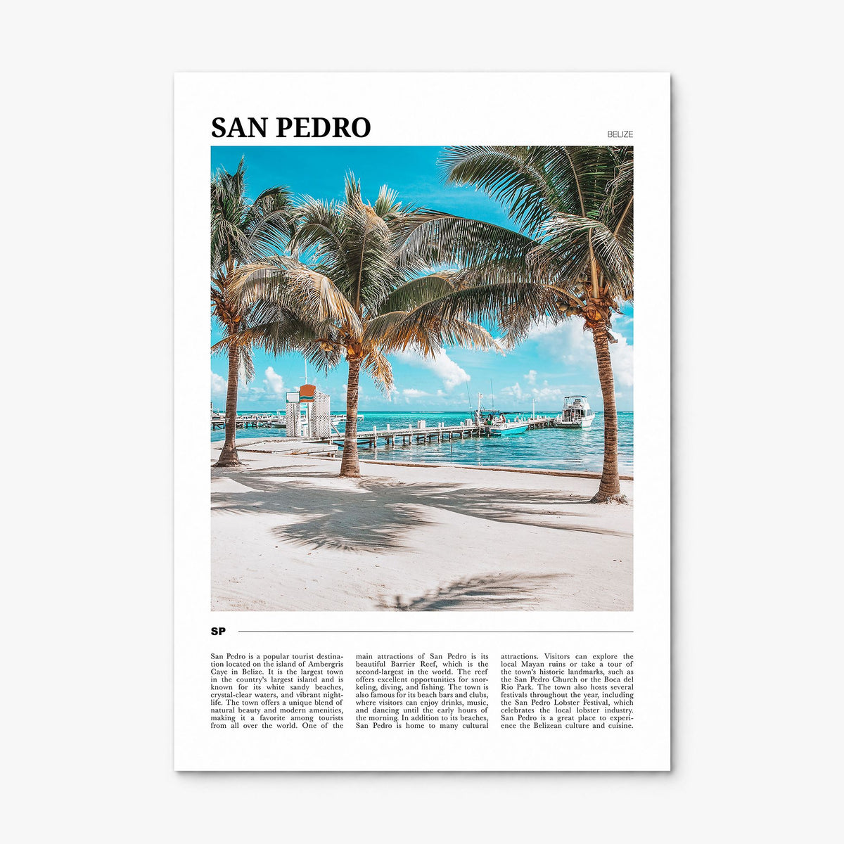 San Pedro, Belize Travel Poster, print only (unframed)