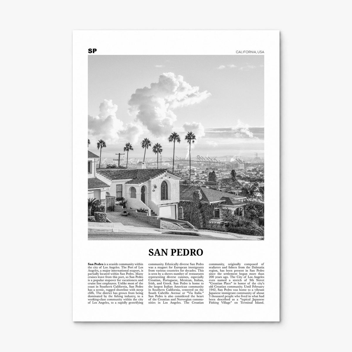 San Pedro, California Newspaper No 2 Poster, print only (unframed)