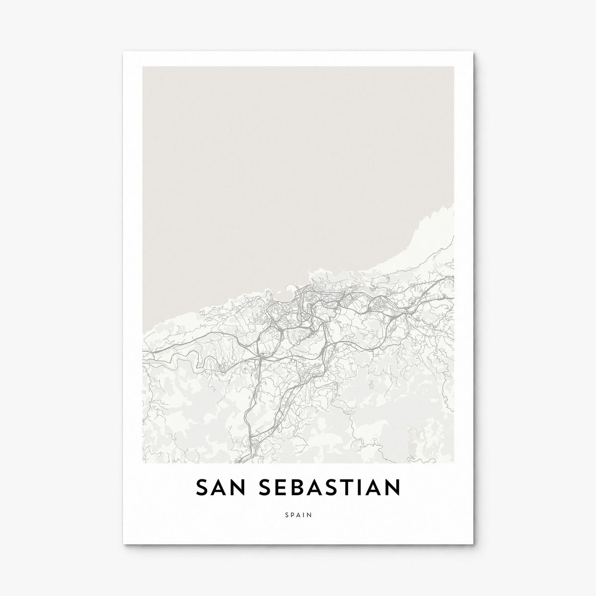 San Sebastián Map No 2 Poster, print only (unframed)