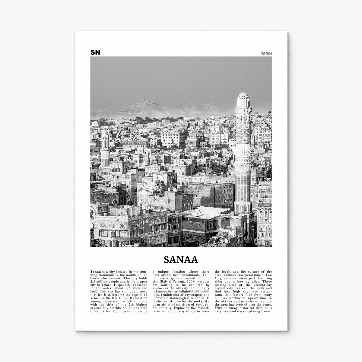 Sana'a Newspaper Poster, print only (unframed)