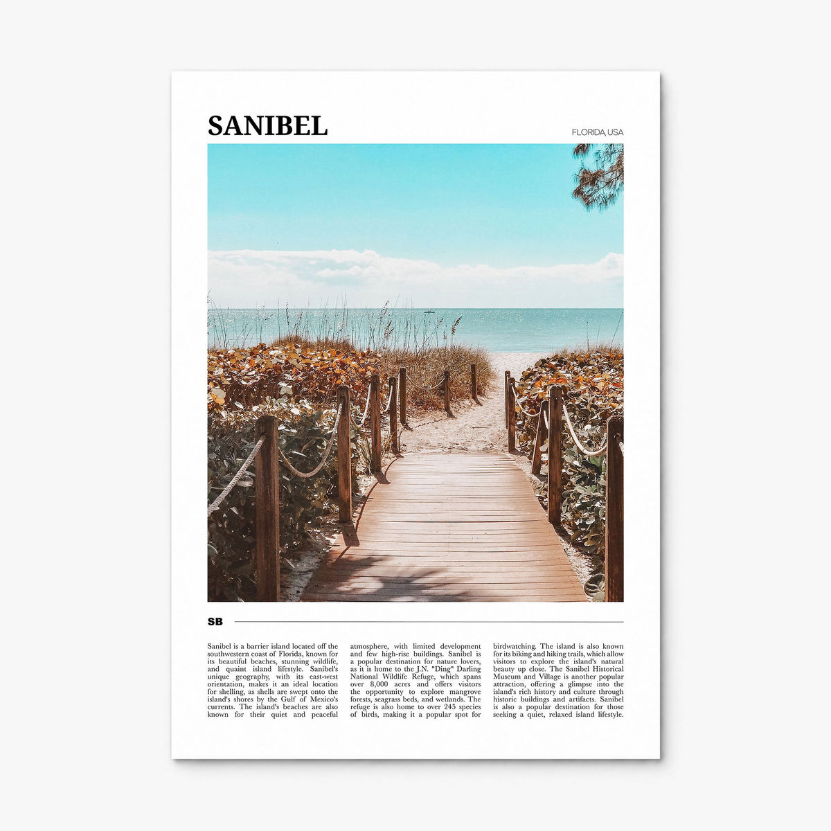 Sanibel Travel Poster, print only (unframed)