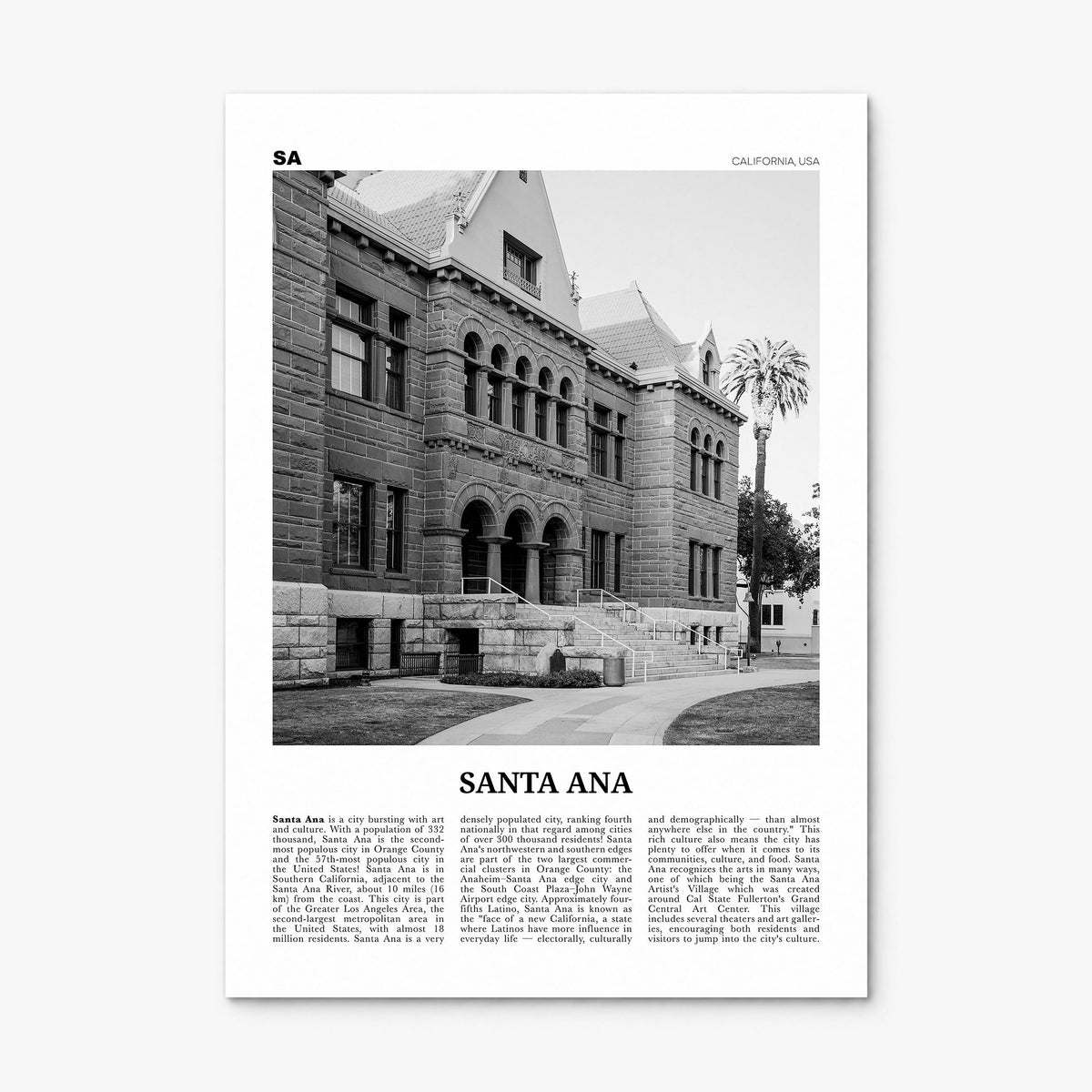 Santa Ana Newspaper Poster, print only (unframed)