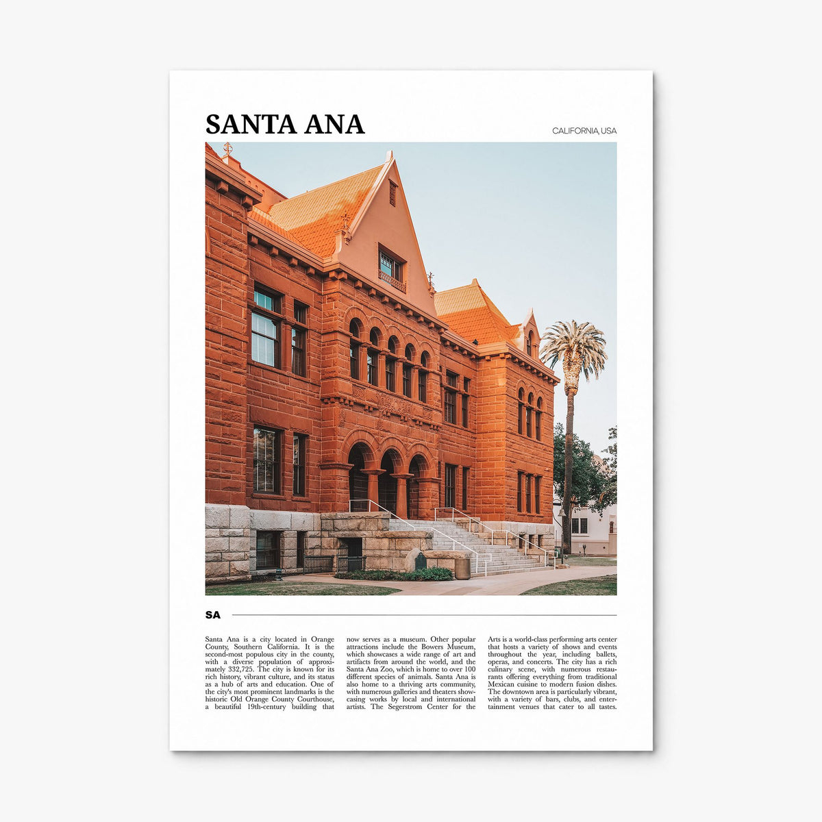 Santa Ana Travel Poster, print only (unframed)