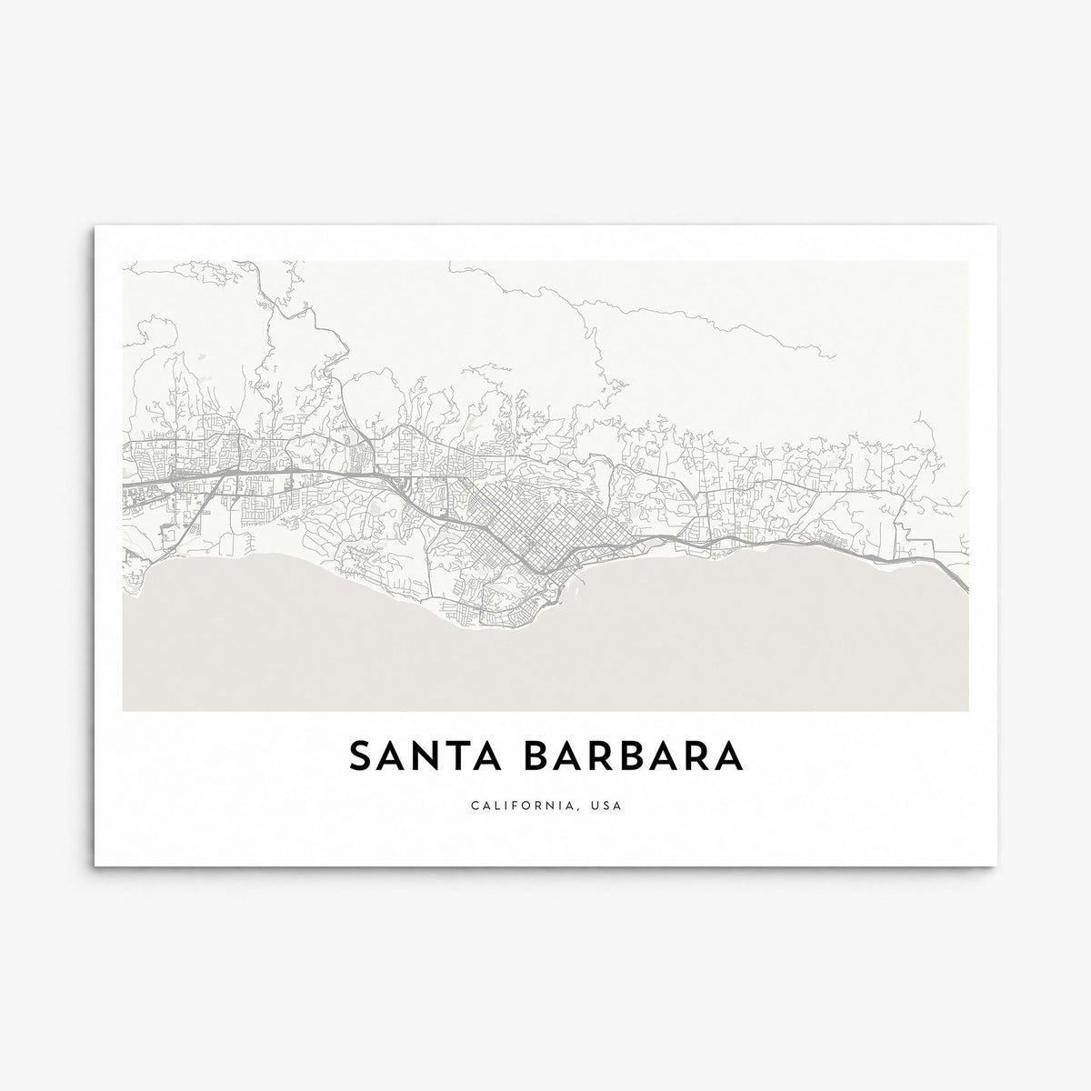 Santa Barbara Map Poster, print only (unframed)