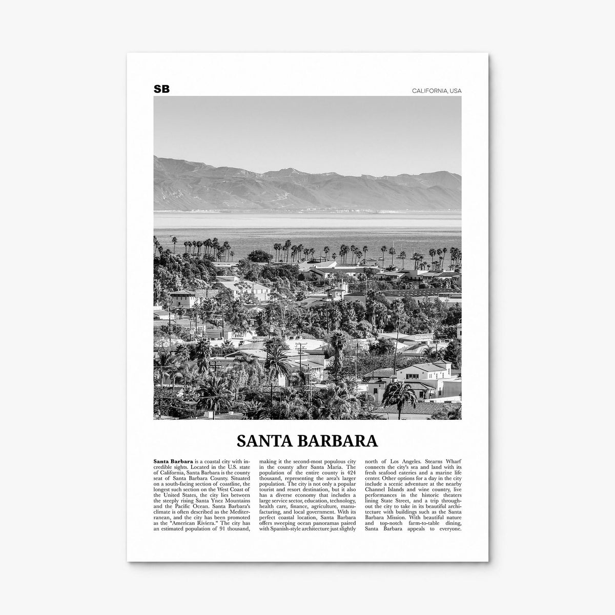 Santa Barbara Newspaper No 1 Poster, print only (unframed)