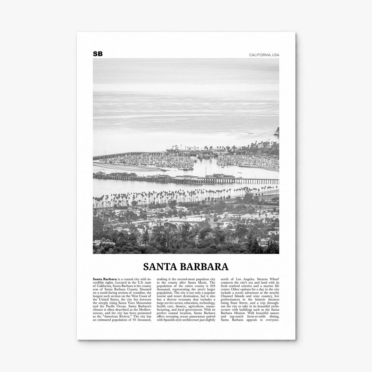 Santa Barbara Newspaper No 2 Poster, print only (unframed)