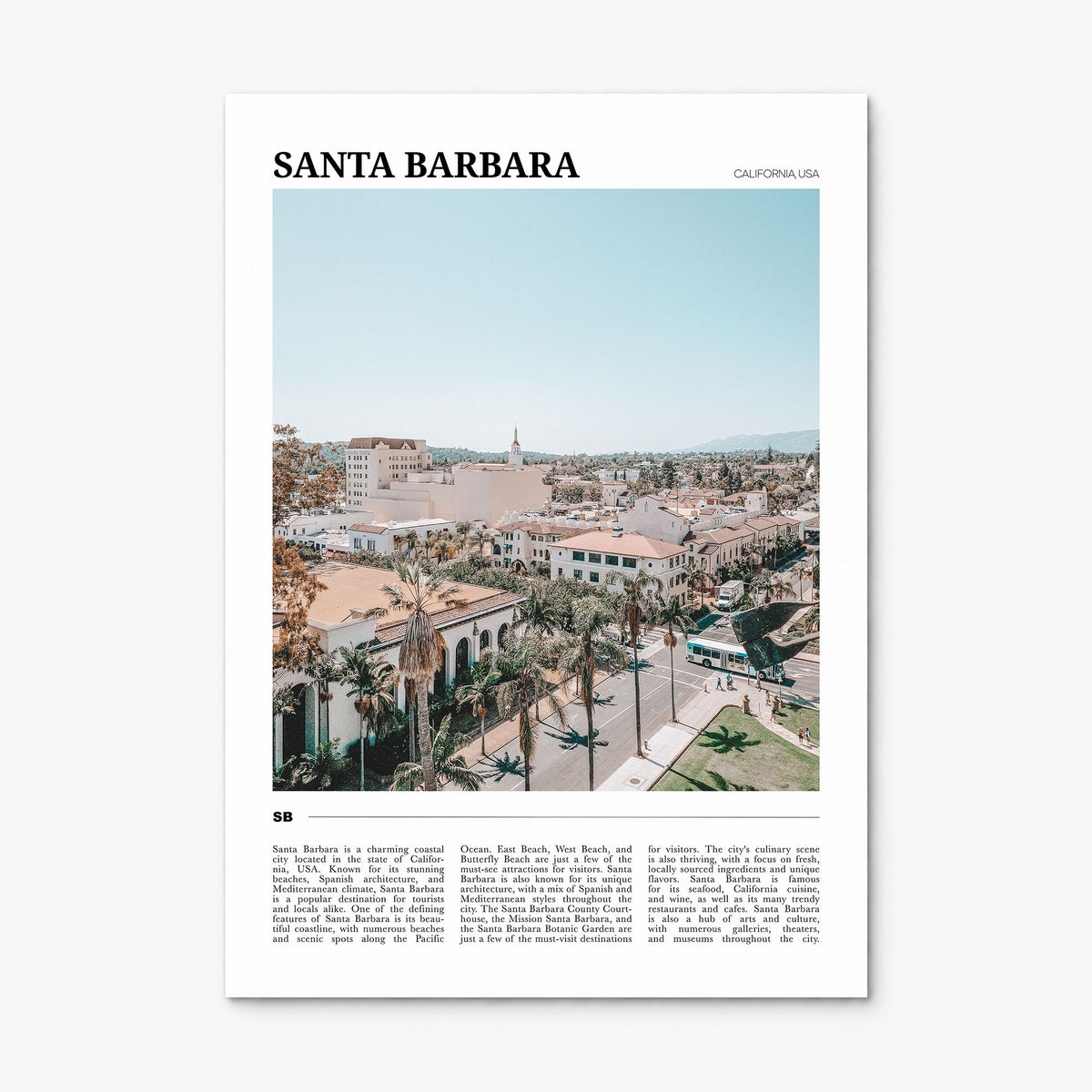 Santa Barbara Travel No 3 Poster, print only (unframed)