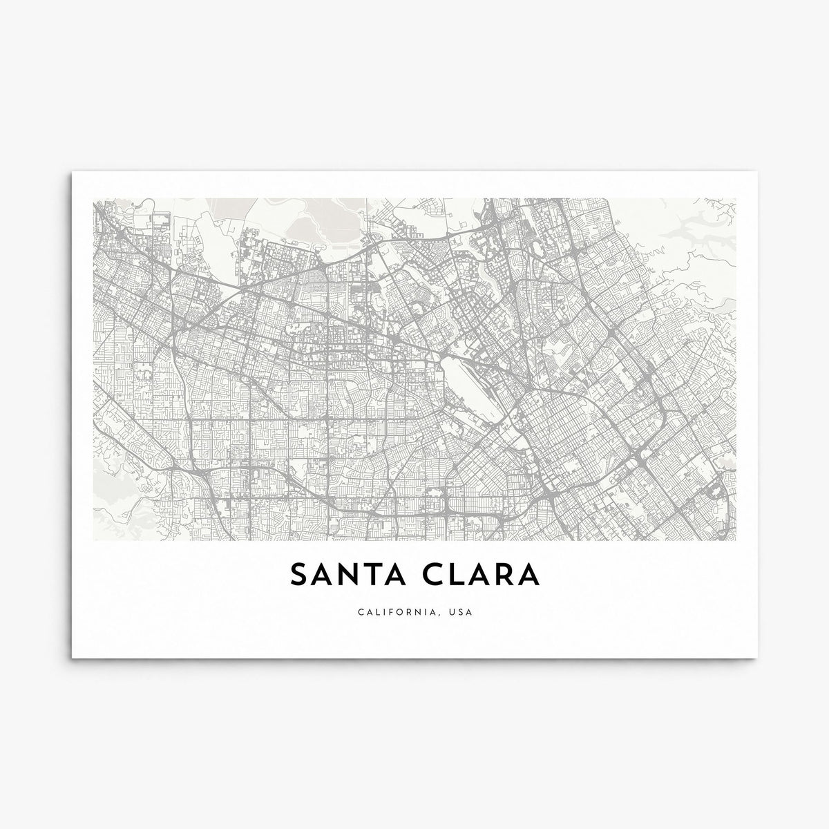 Santa Clara Map Poster, print only (unframed)