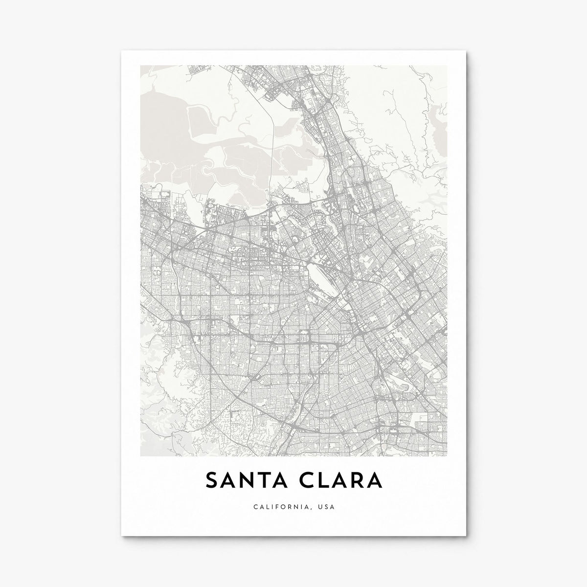 Santa Clara Map Poster, print only (unframed)