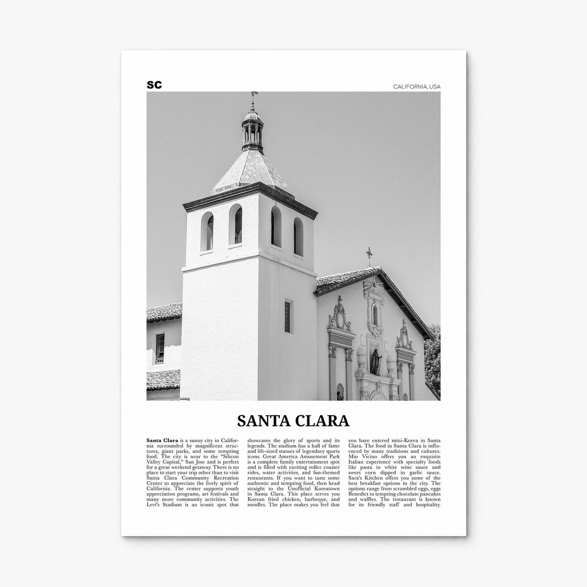 Santa Clara Newspaper Poster, print only (unframed)