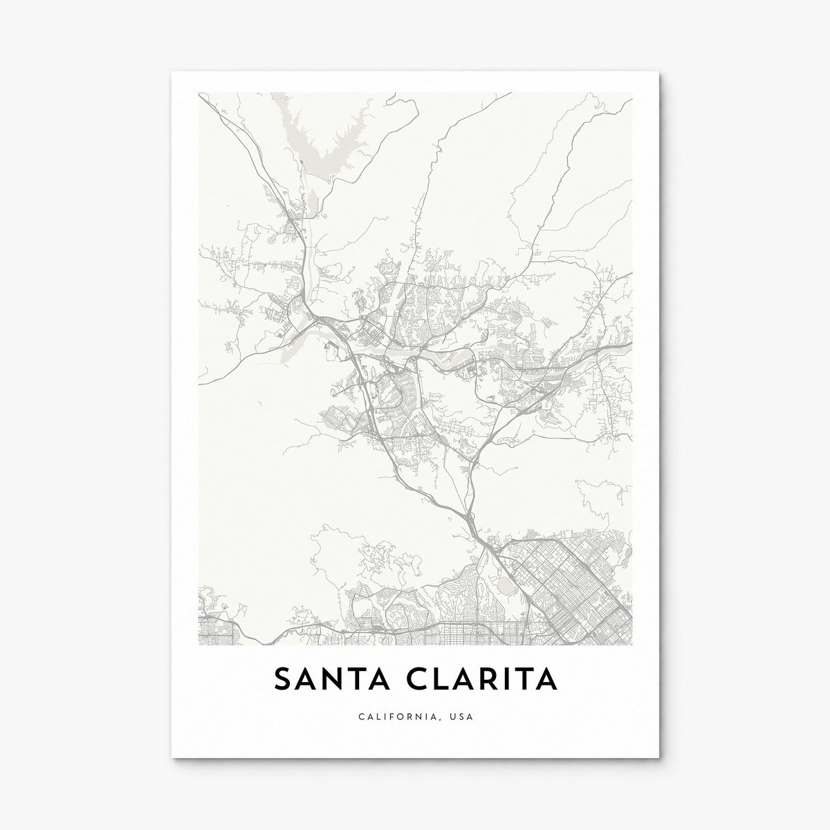 Santa Clarita Map Poster, print only (unframed)