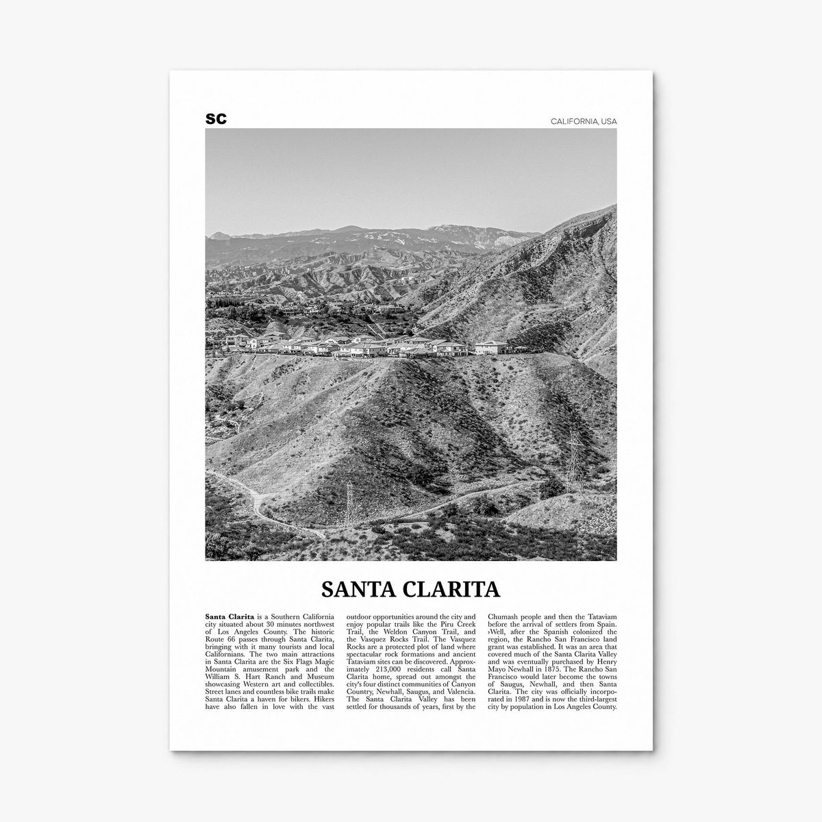 Santa Clarita Newspaper Poster, print only (unframed)