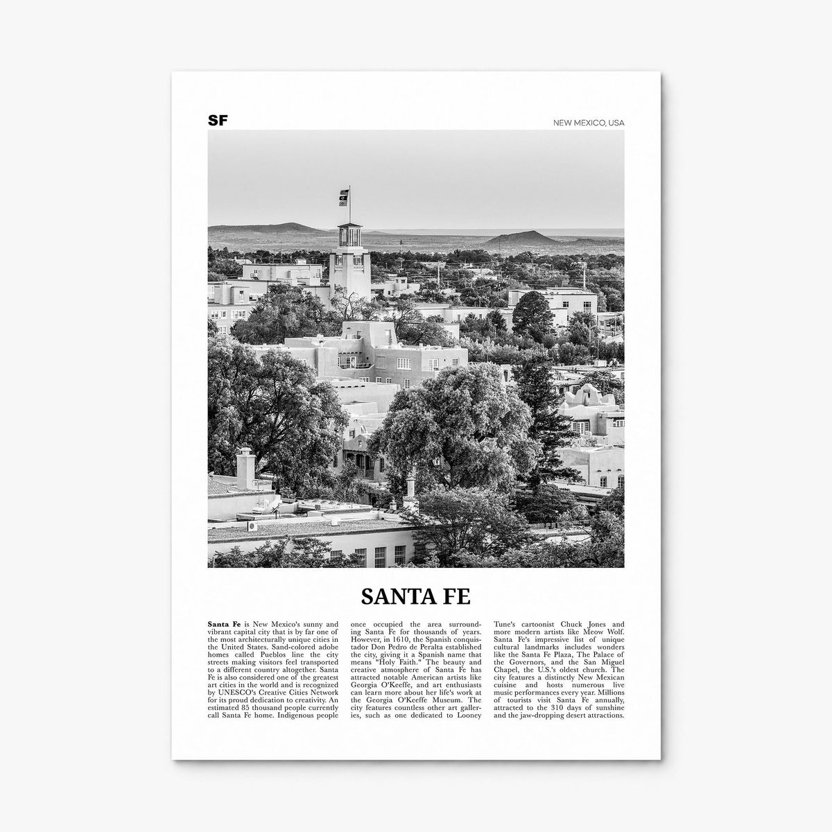 Santa Fe Newspaper Poster, print only (unframed)