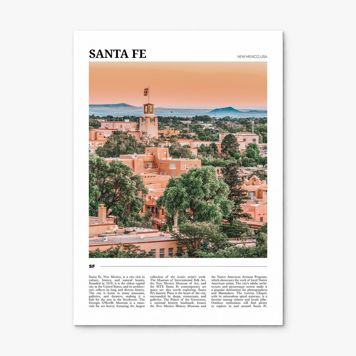 Santa Fe Travel Poster, print only (unframed)