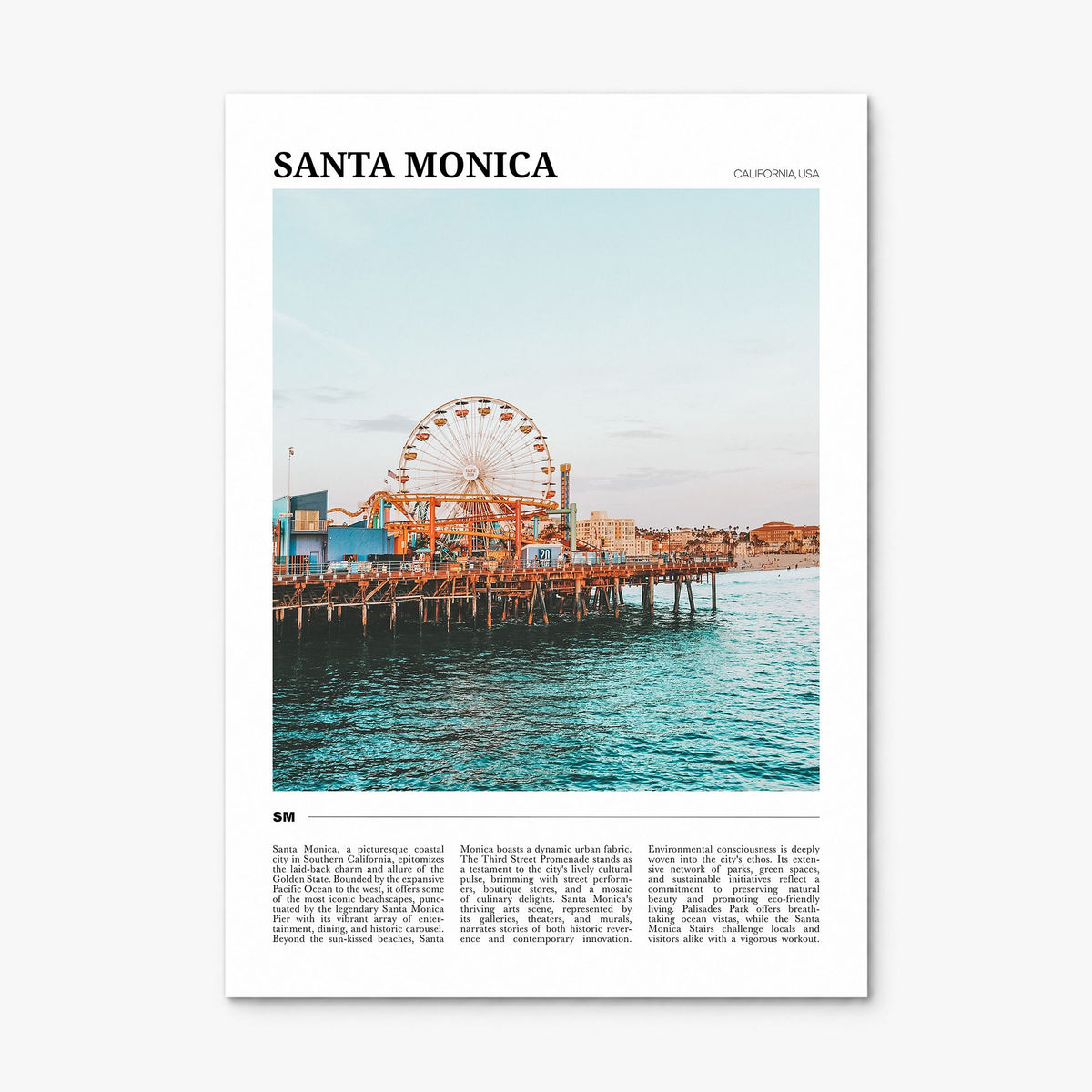 Santa Monica Travel No 2 Poster, print only (unframed)