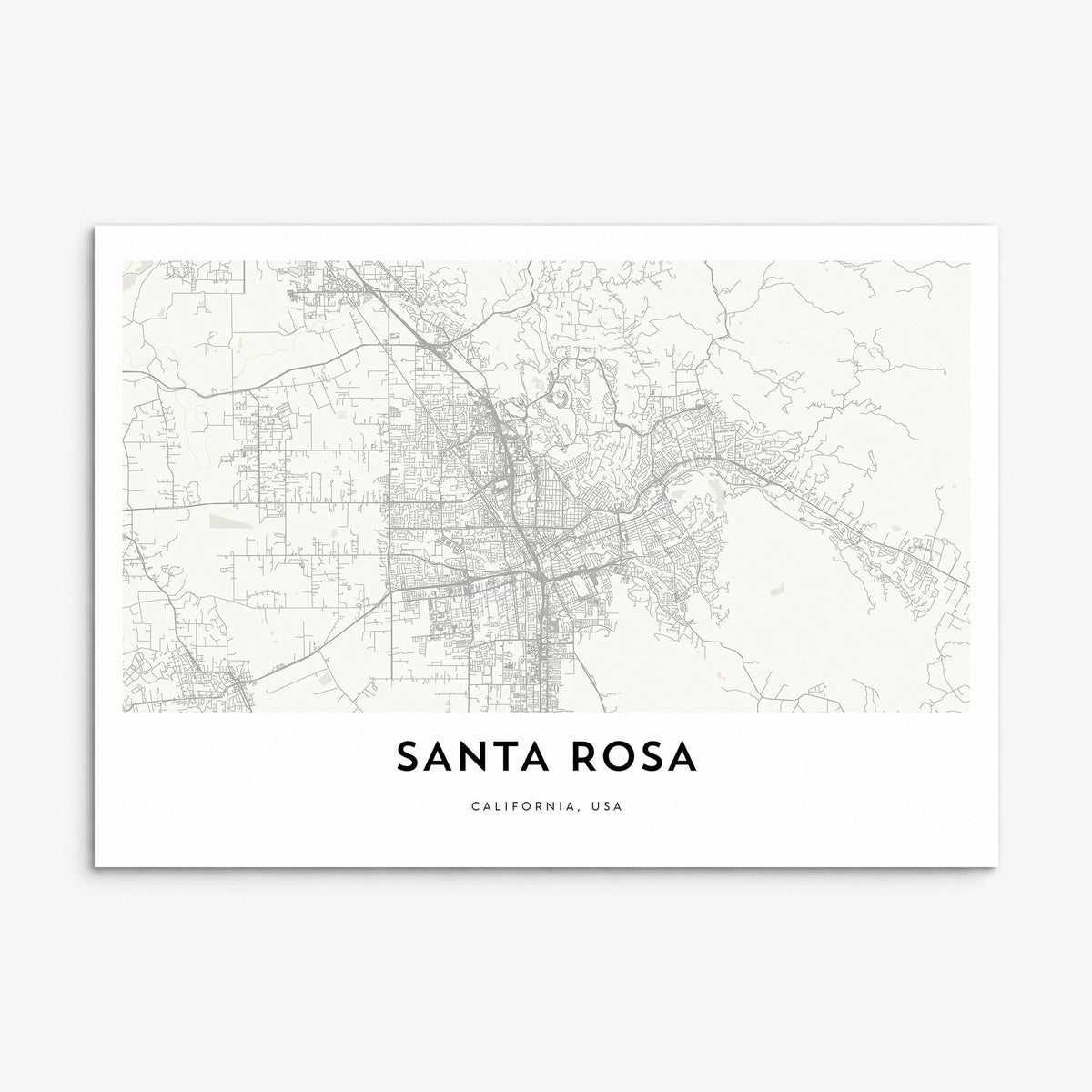 Santa Rosa Map Poster, print only (unframed)