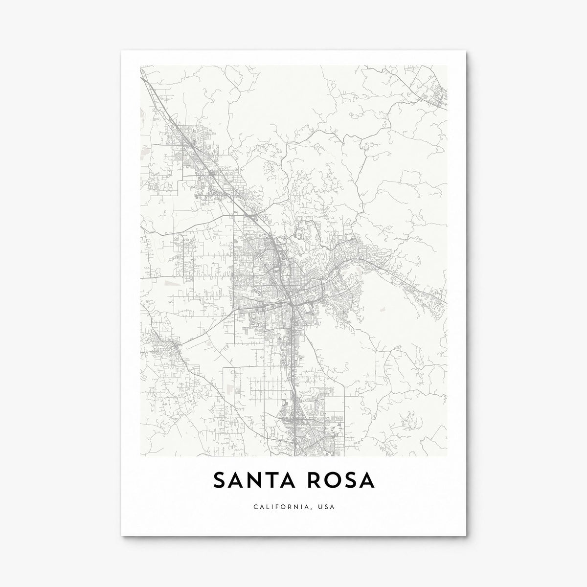 Santa Rosa Map Poster, print only (unframed)