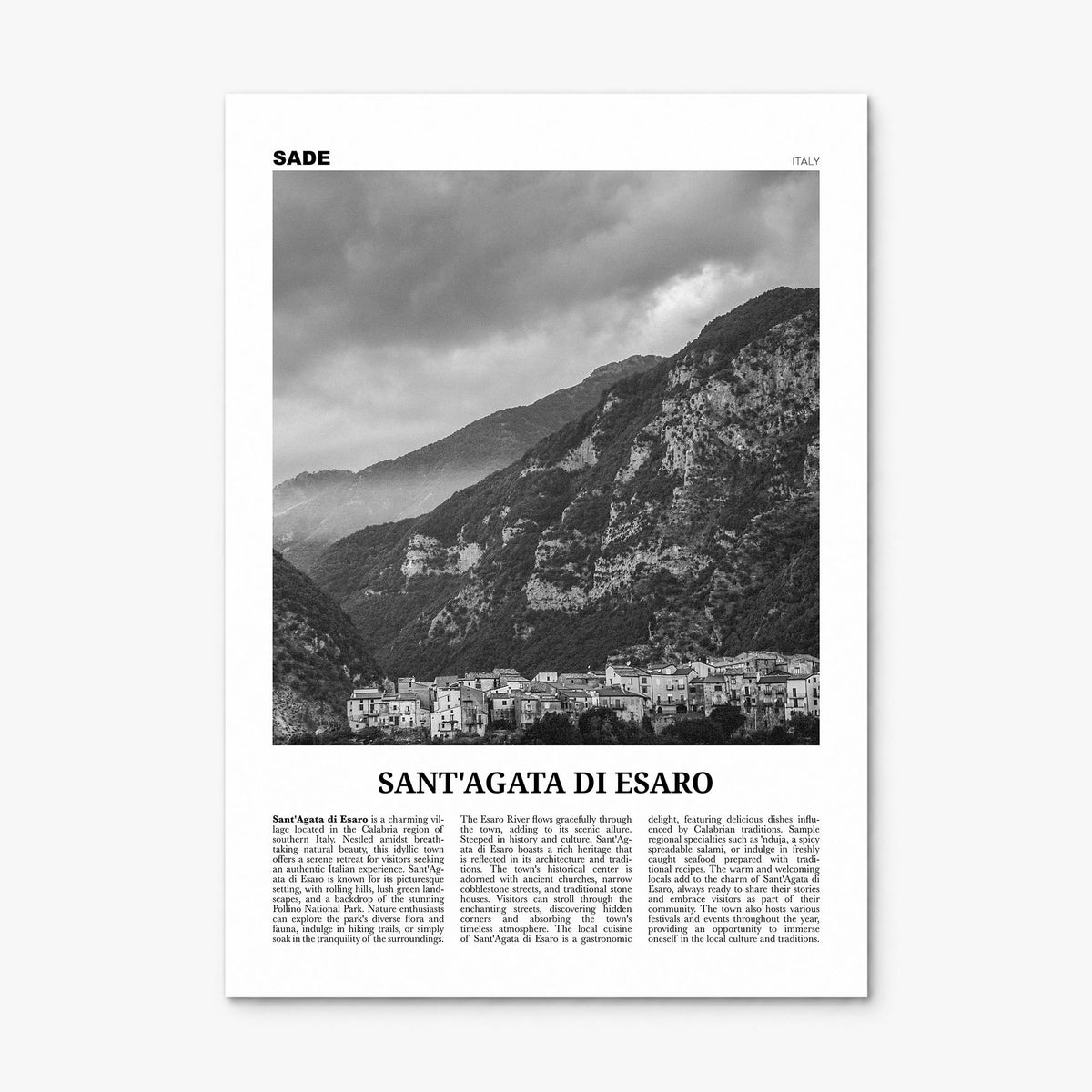 Sant'Agata di Esaro Newspaper Poster, print only (unframed)