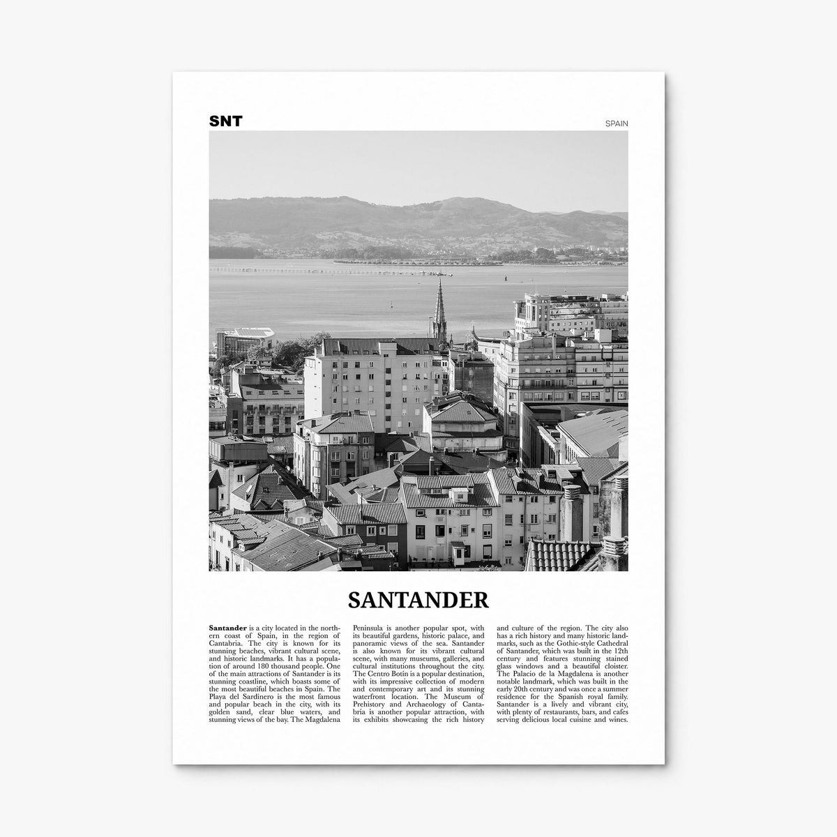 Santander Newspaper Poster, print only (unframed)