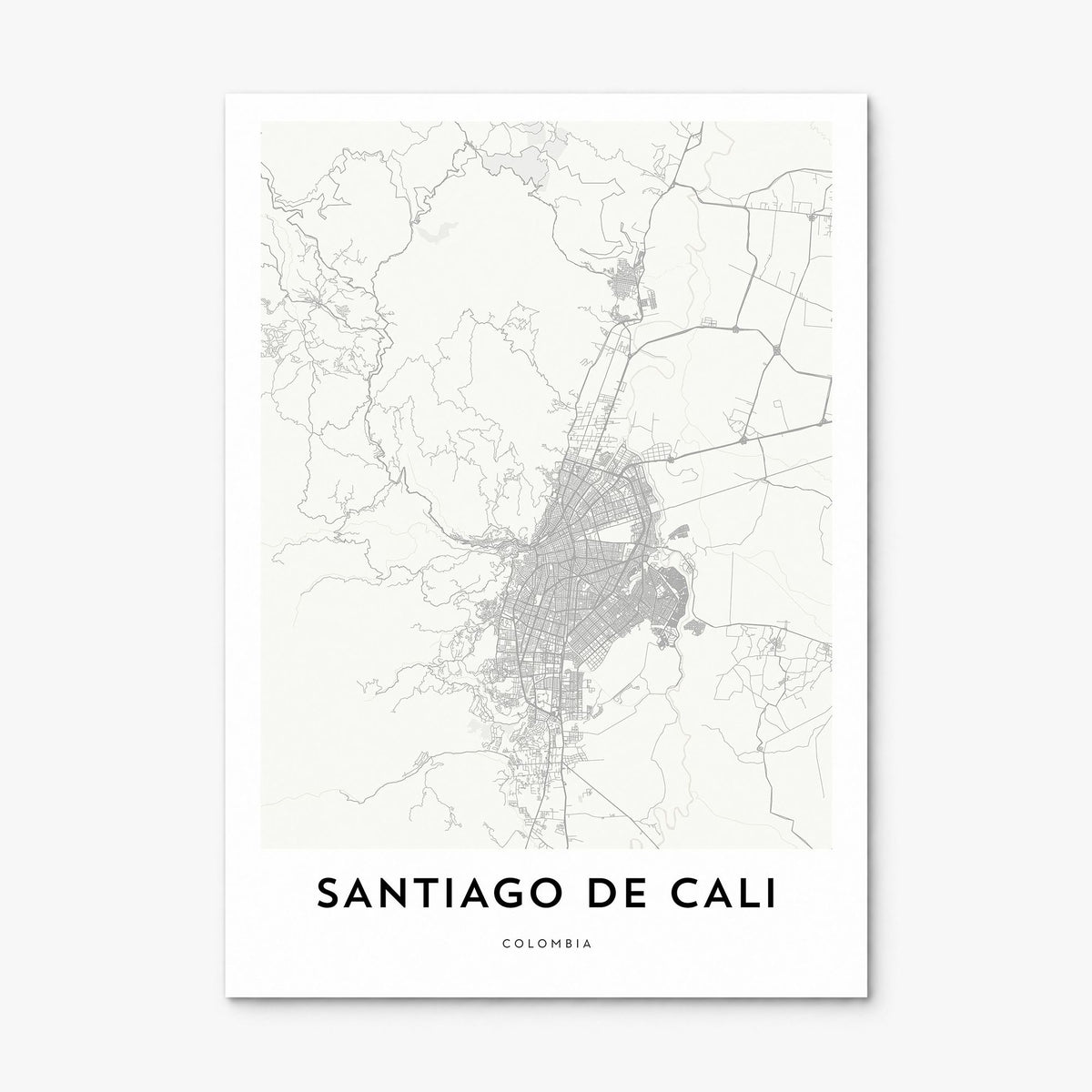 Santiago de Cali Map Poster, print only (unframed)