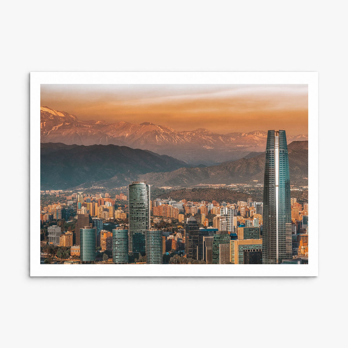 Santiago de Chile Photo Poster, print only (unframed), white border