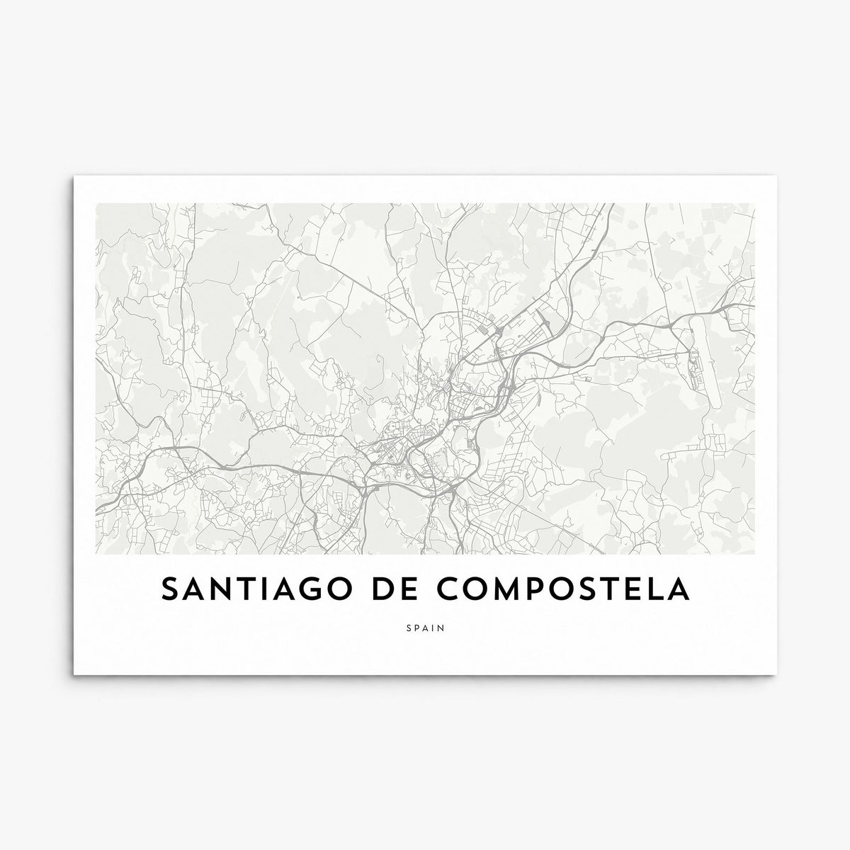 Santiago de Compostela Map Poster, print only (unframed)