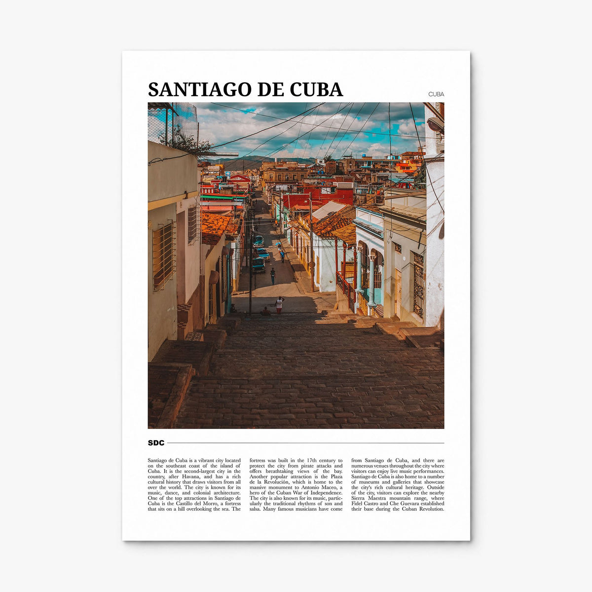 Santiago de Cuba Travel Poster, print only (unframed)