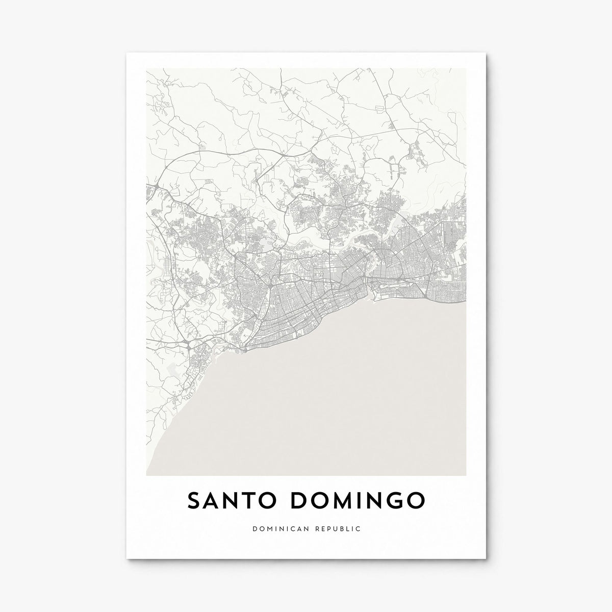 Santo Domingo Map Poster, print only (unframed)