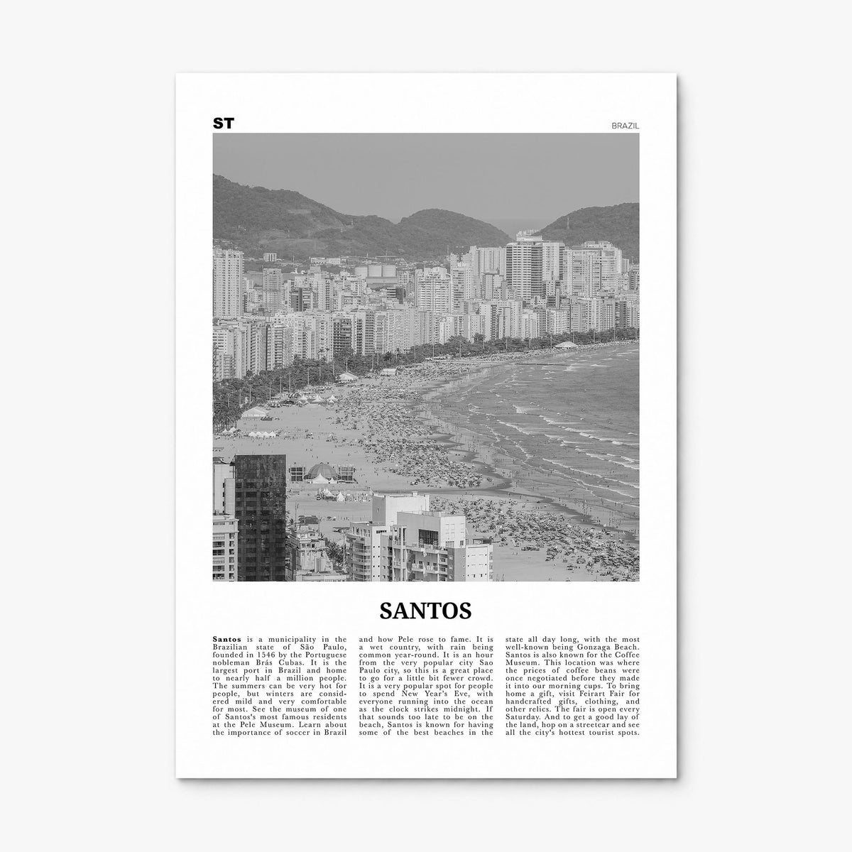 Santos Newspaper Poster, print only (unframed)