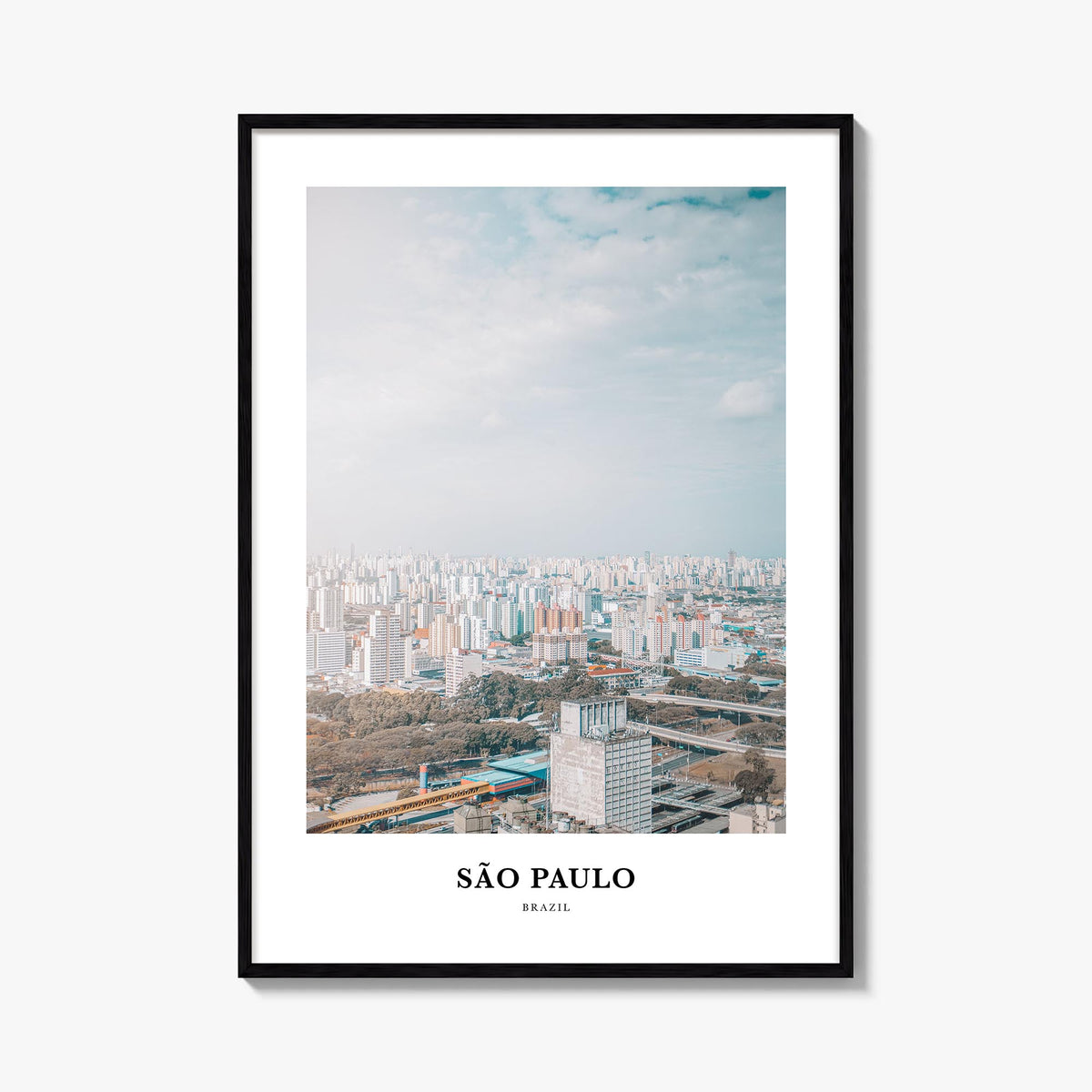 São Paulo no. 1 colorful classic poster of Brazil – vertical wall art, unframed print shown in interior mockup